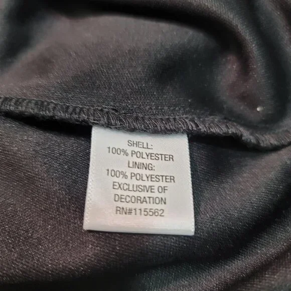 Disney Beauty and the Beast Dress Womens Sz M Black Chiffon Novelty Print Zipper - Picture 12 of 15